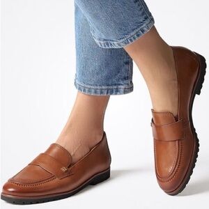 PAUL GREEN Wheaton Flat Loafer in Cognac Leather